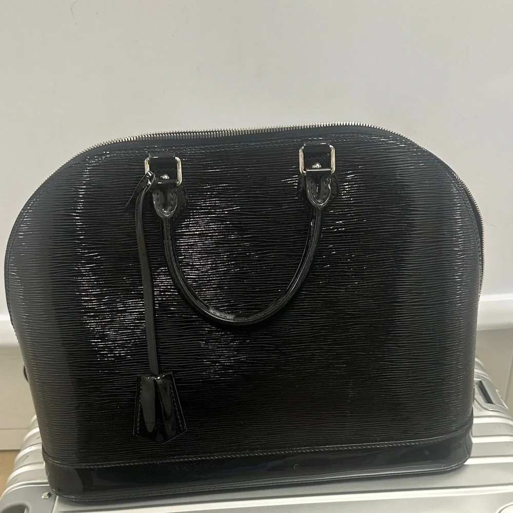 Louis Vuitton Black Textured Dome Satchel